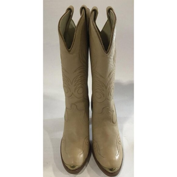 Vintage Acme Cowboy Boots Women's 7.5 M Leather Upper Block Heel 8801 - Picture 2 of 6